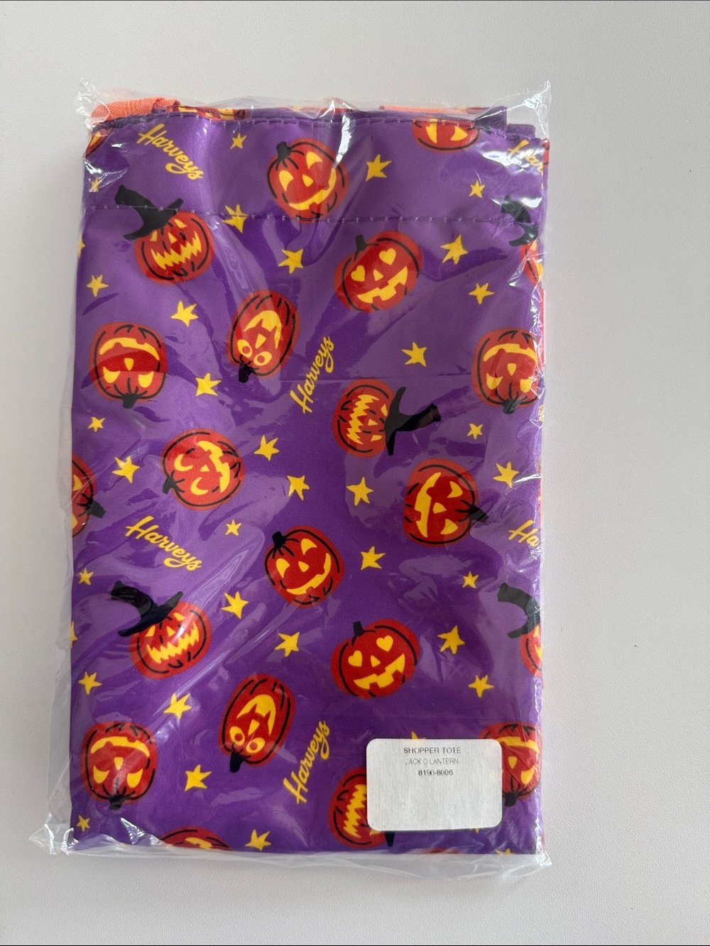 Harveys Purple Halloween Pumpkin Shopper Tote